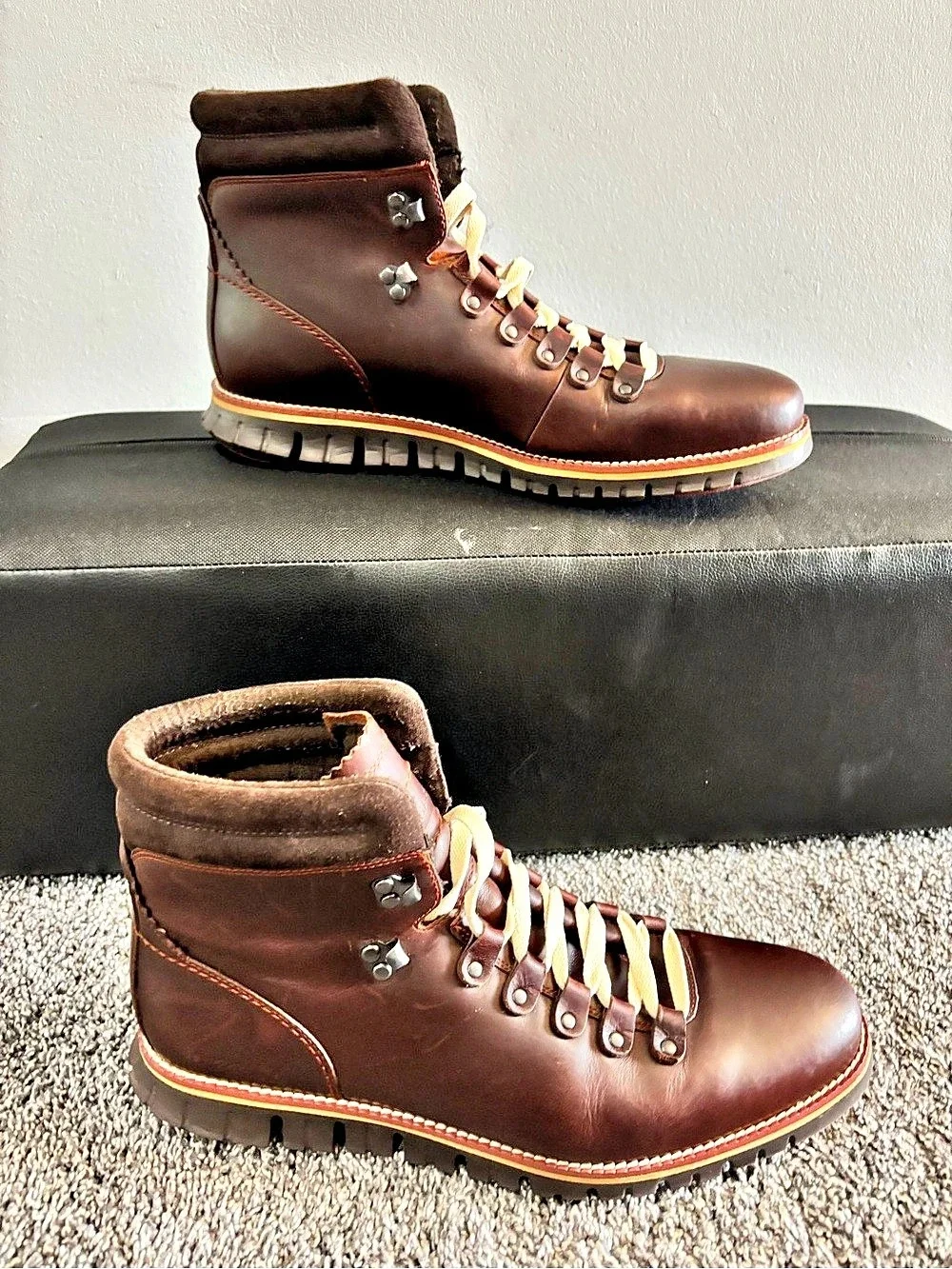 Cole Haan Zerogrand Leather Hiker Boot Brown US 10.5 Mint condition. Wore once
